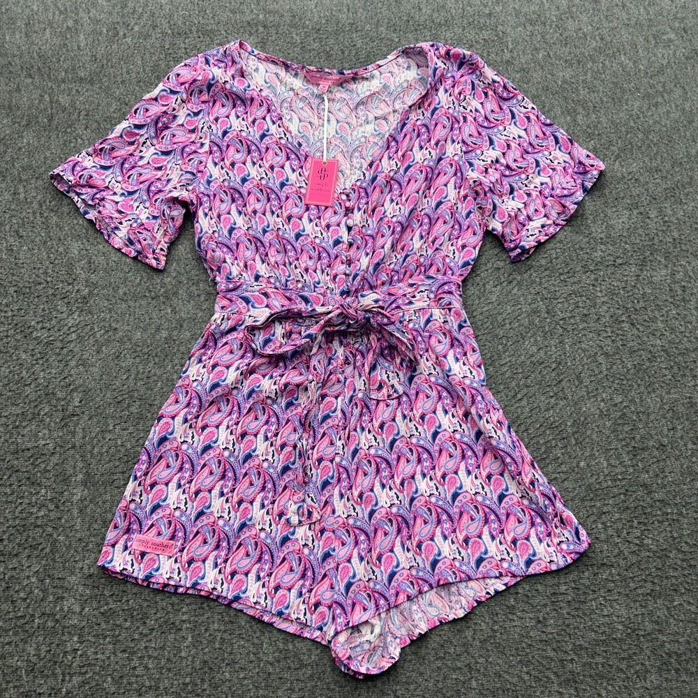 Simply Southern Romper Medium Paisley‎ Boho Resort Cotton Effortless